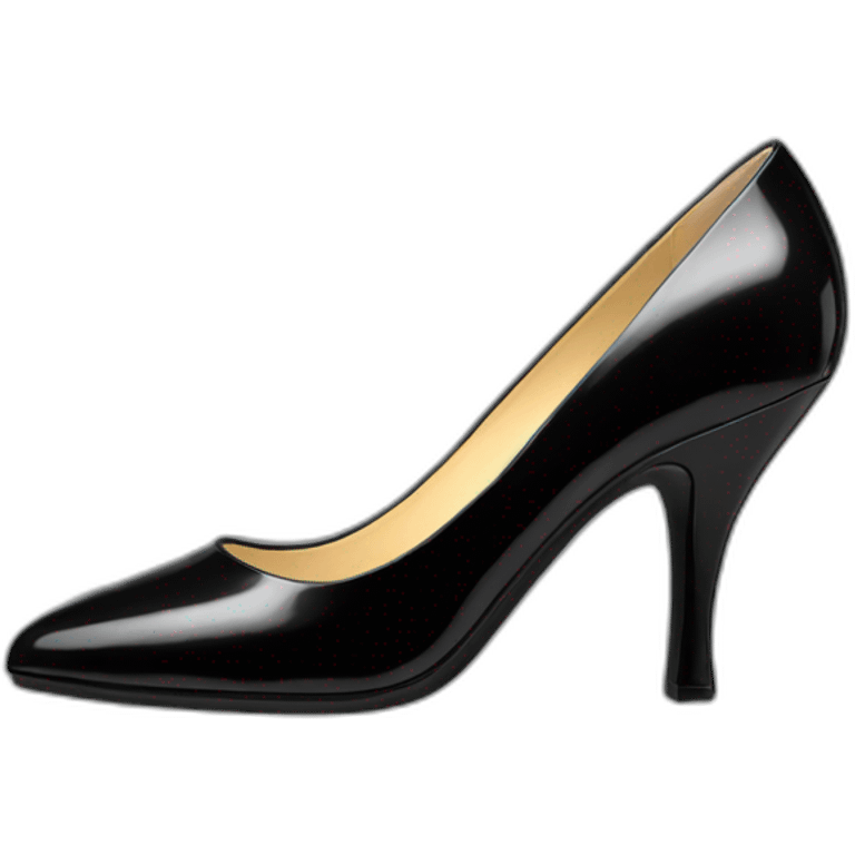 Black height heel patent emoji