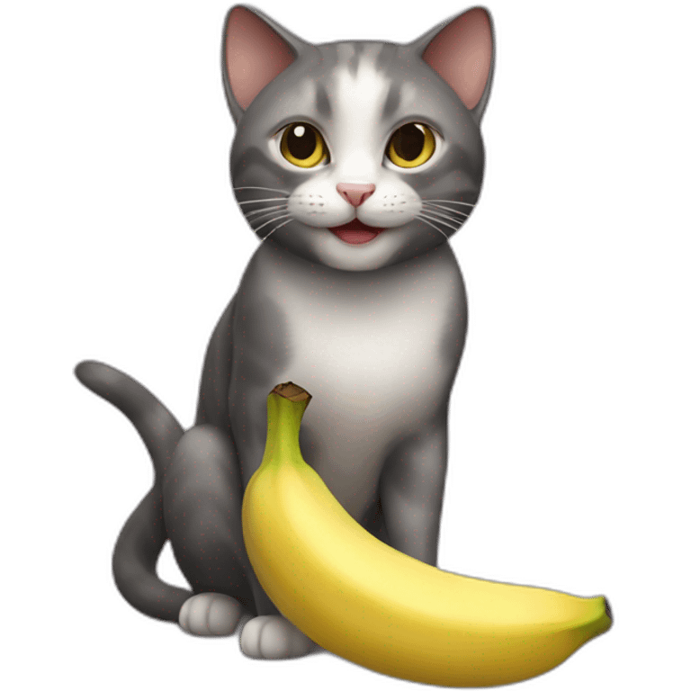 cat eat banana emoji