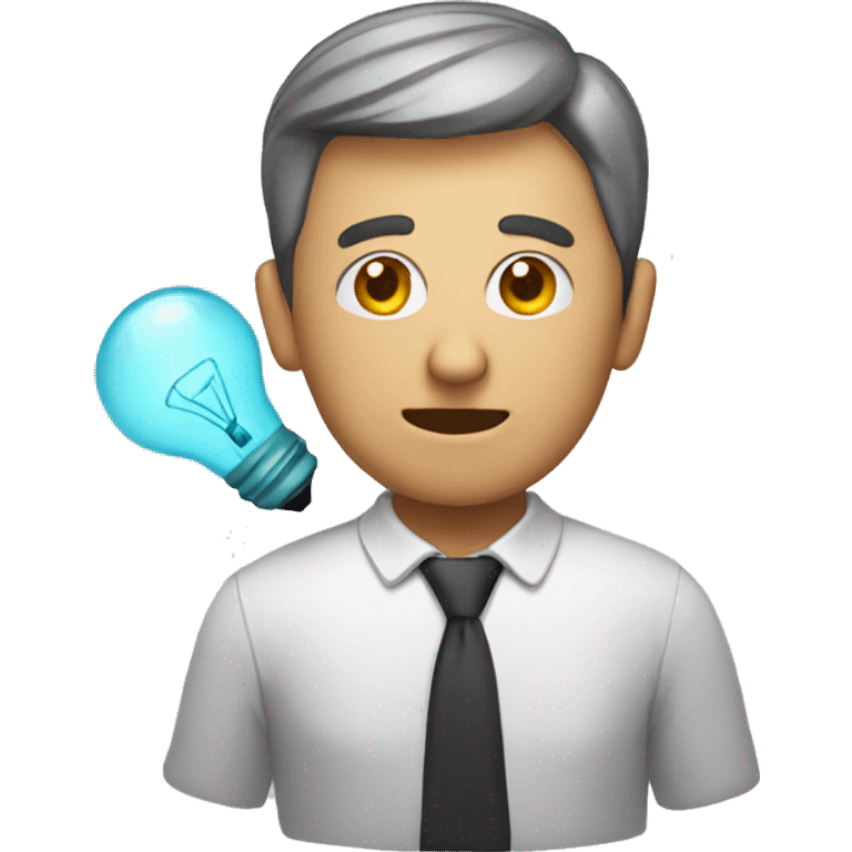 man with an information bulb emoji