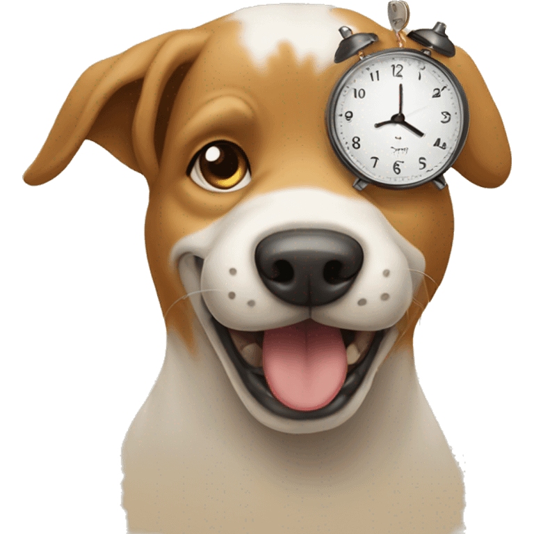 dog with a clock emoji