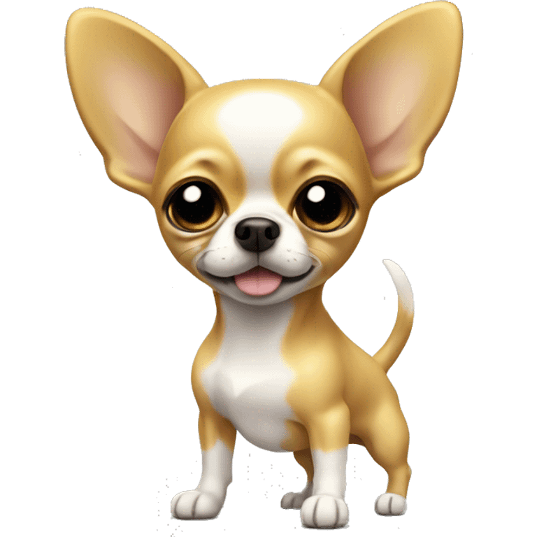 gold yellowish chihuahua with ears standing up white spot on forehead  emoji