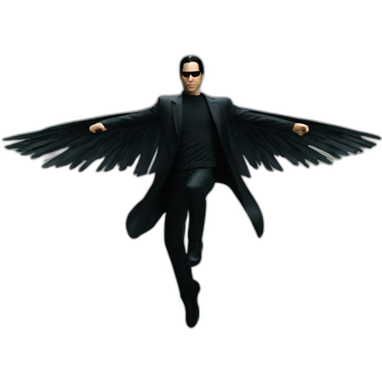 neo the matrix flying emoji