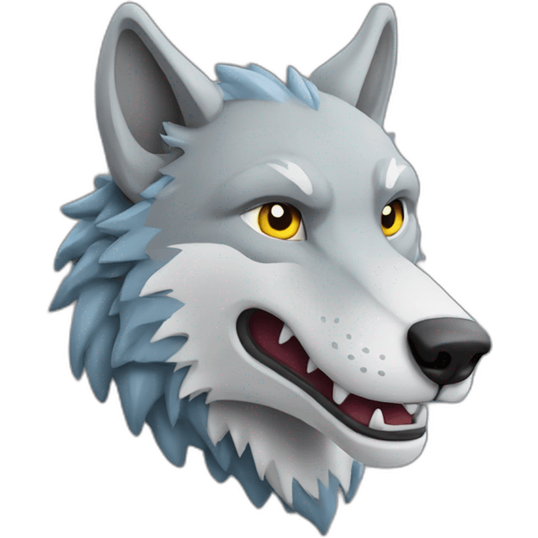 Un loup avec un dragon emoji