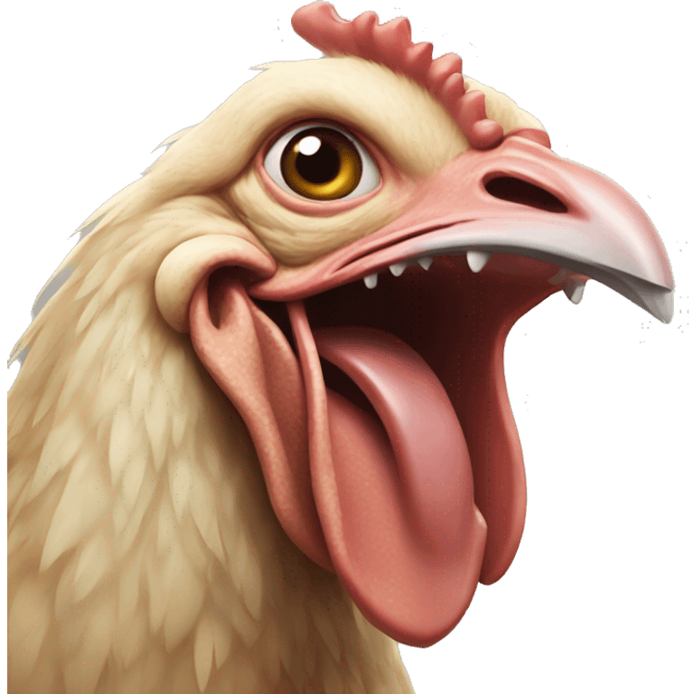 chicken with sharp teeth emoji