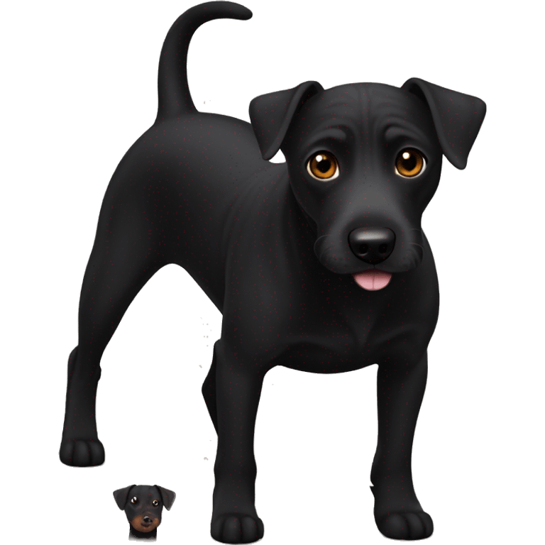 1 dog Black Patterdale Terrier brown eyes  emoji