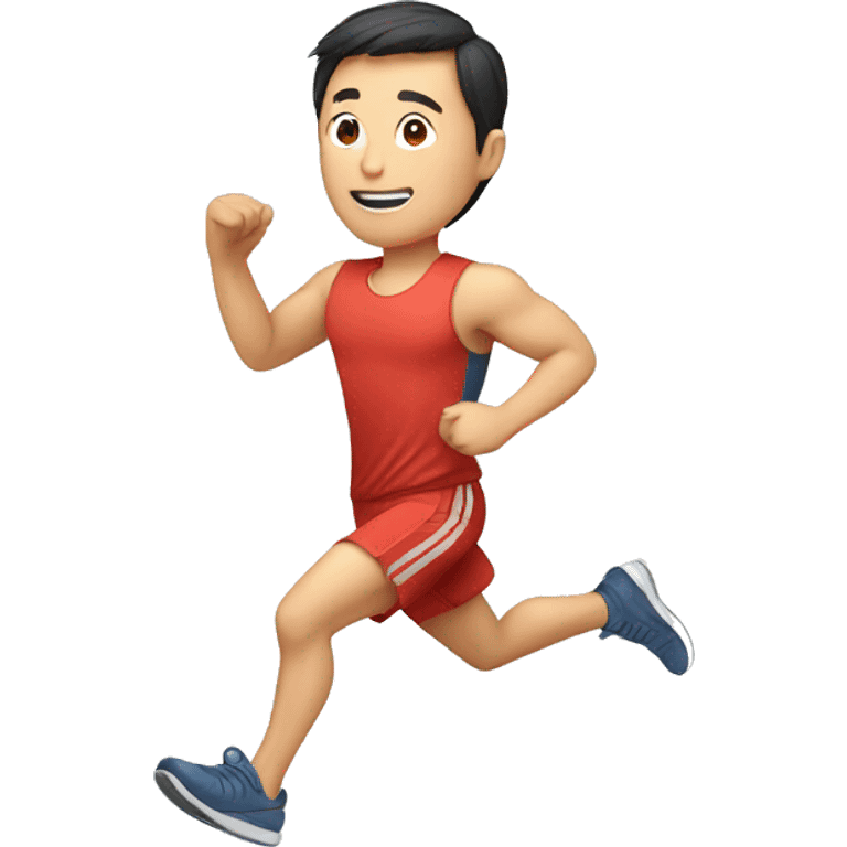 A Chinese man Running exercise emoji