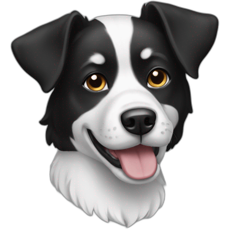 A black and white dog emoji