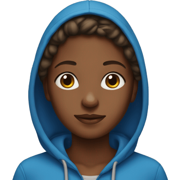 Brown skin girl with blue hoodie  emoji