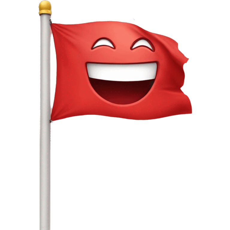 smile emoji with red flag emoji