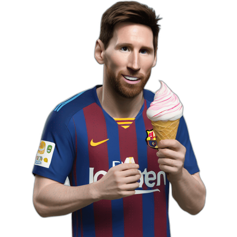 messi eating ice cream emoji