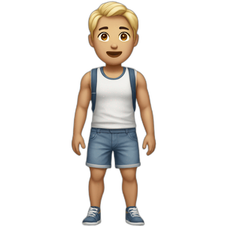 Asian man in shorts emoji