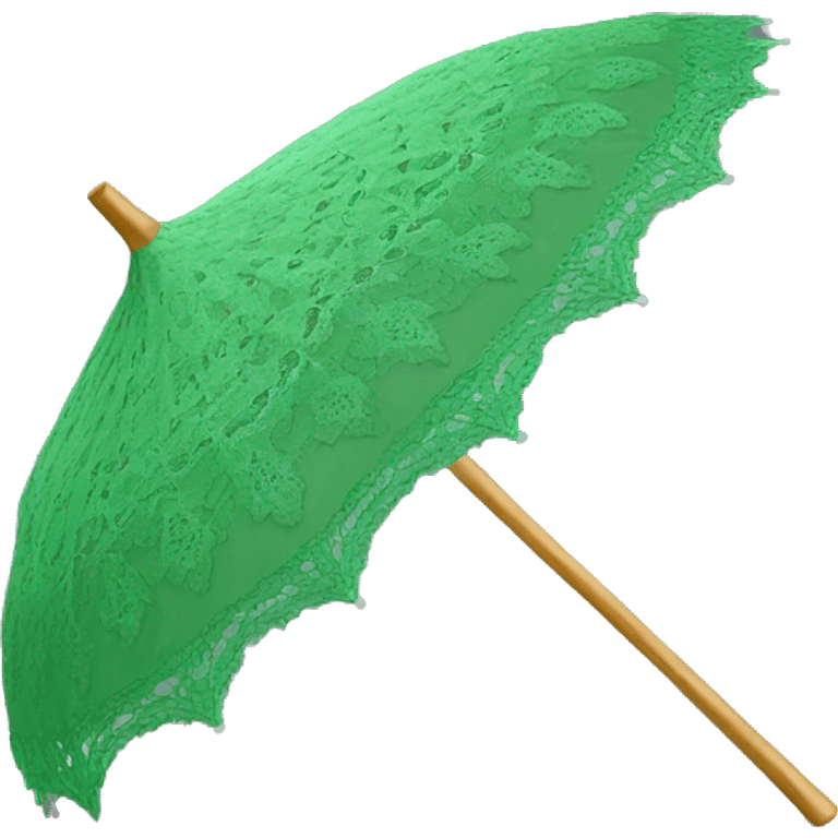 Realistic green lace parasol. emoji