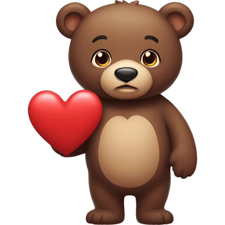 Bear holding heart emoji