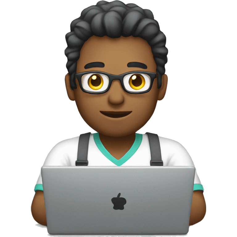 Man developer working on laptop emoji