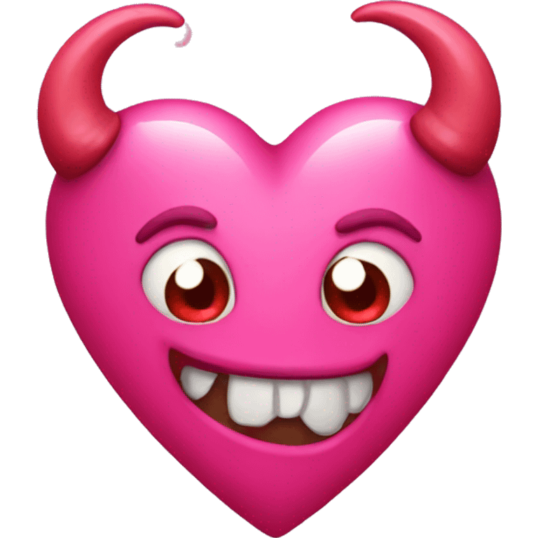 Pink heart with devil horns emoji