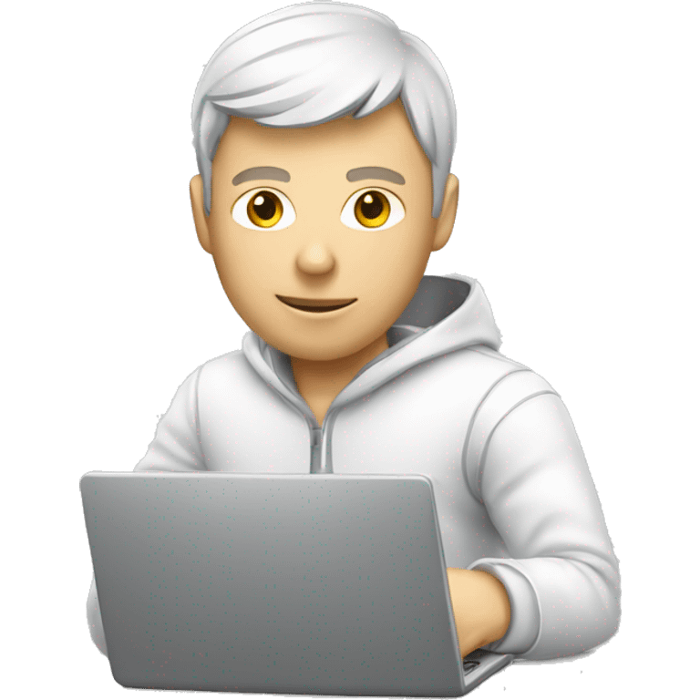 white male cybersportsman with laptop emoji