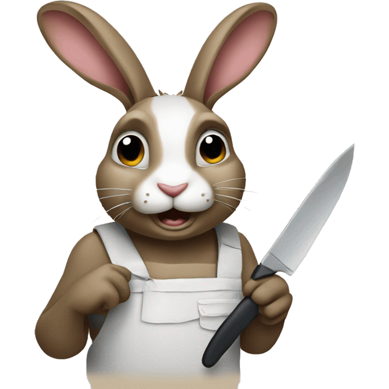 Rabbit holding a knife emoji