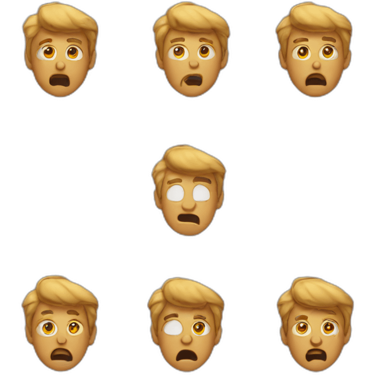 create an emoji in the style of apple emojis that shows the emotion when you've barely made it emoji