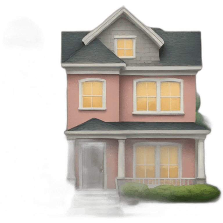 suburban house and street emoji