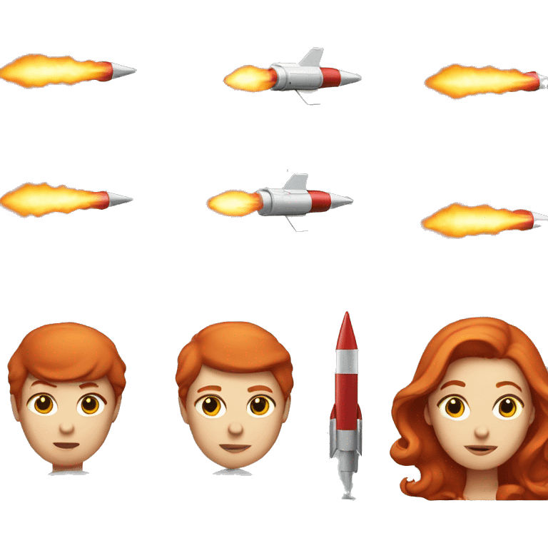 redhead with missile emoji