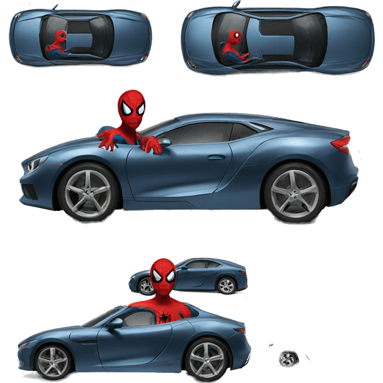 Spiderman luxury driving car emoji