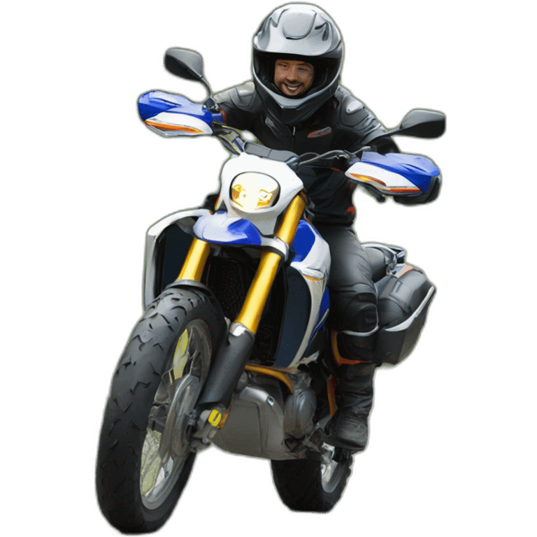 Moto qui traverse une bute  emoji