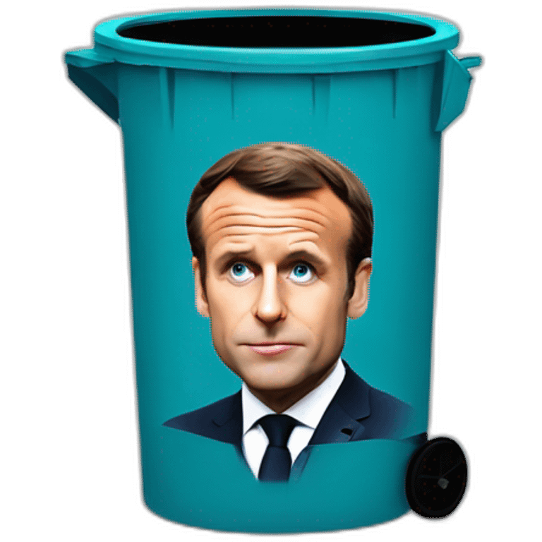 president macron in trashcan emoji