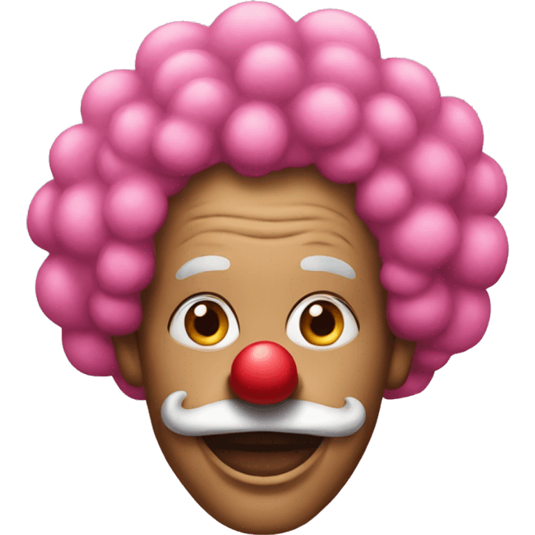 Clown with pink afro emoji