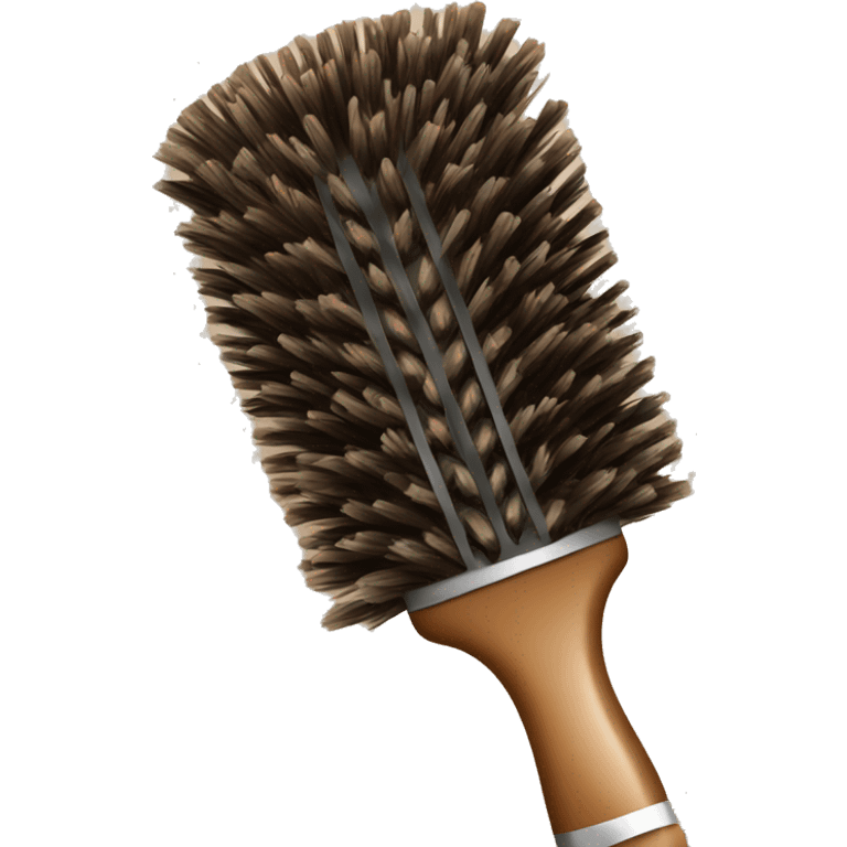 Brown hair brush emoji