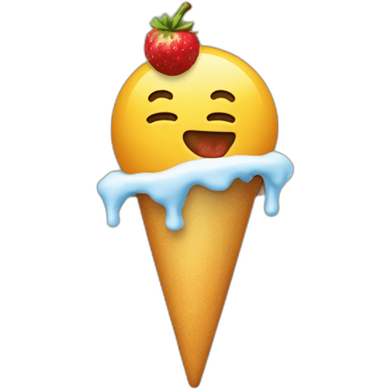 Chat qui mange une glace  emoji