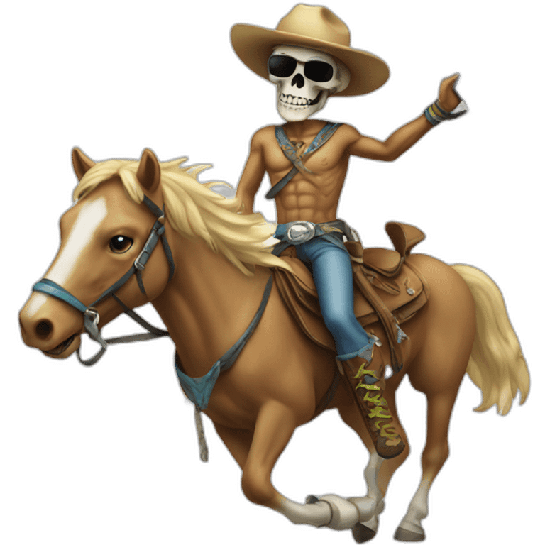 skull surfer cowboy emoji