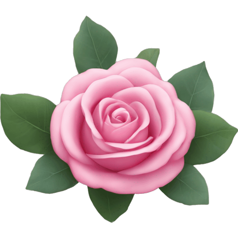 pink rose with eucalyptus leaves emoji