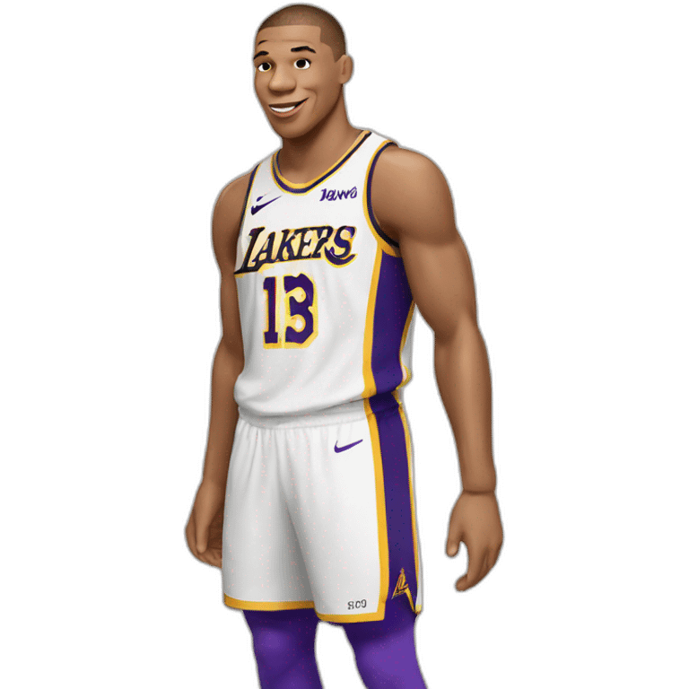 Mbappe avec maillot des Lakers emoji