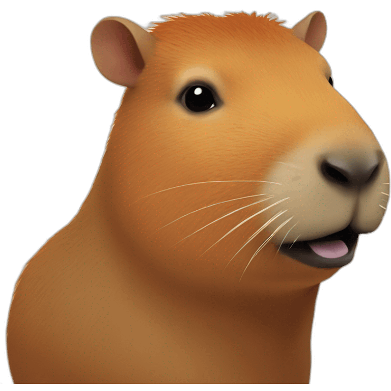 Capybara face with one orange on head emoji