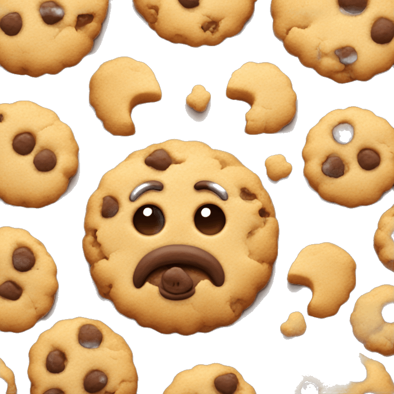 a crumble cookie with monkey emoji