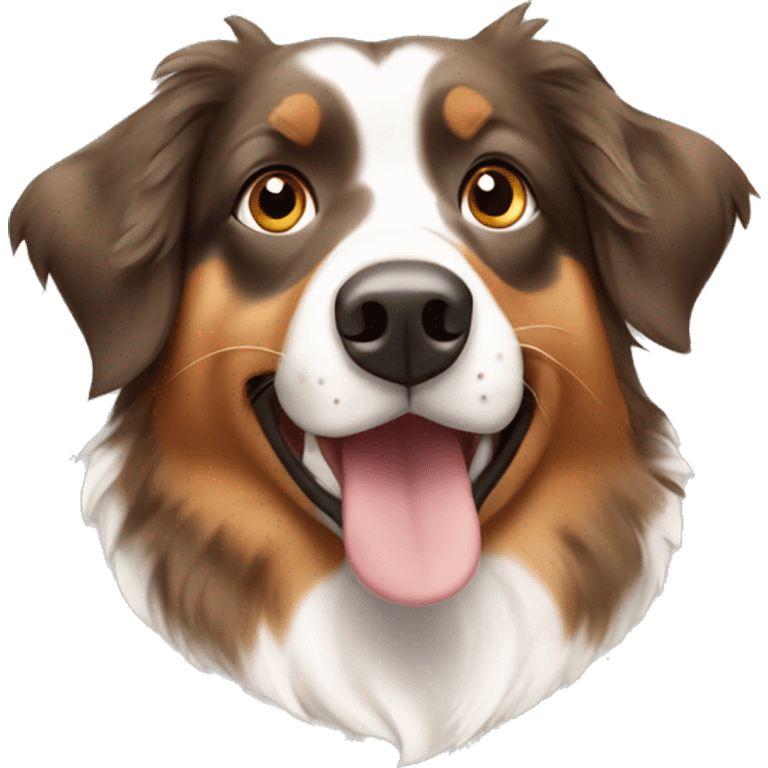 tan brown and white spotted Australian shepherd  emoji