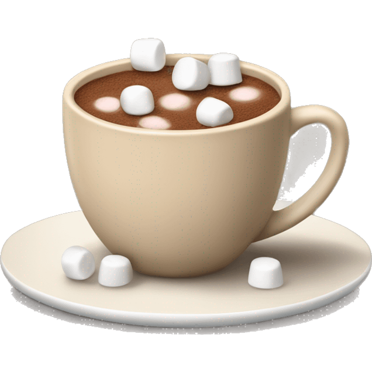 beige cup of cocoa with 4 marshmellows on top emoji