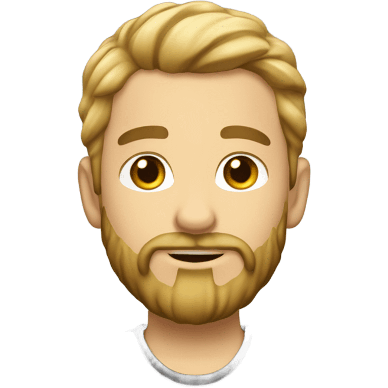 Garçon avec les cheveux long et blond et une barbe rasé emoji