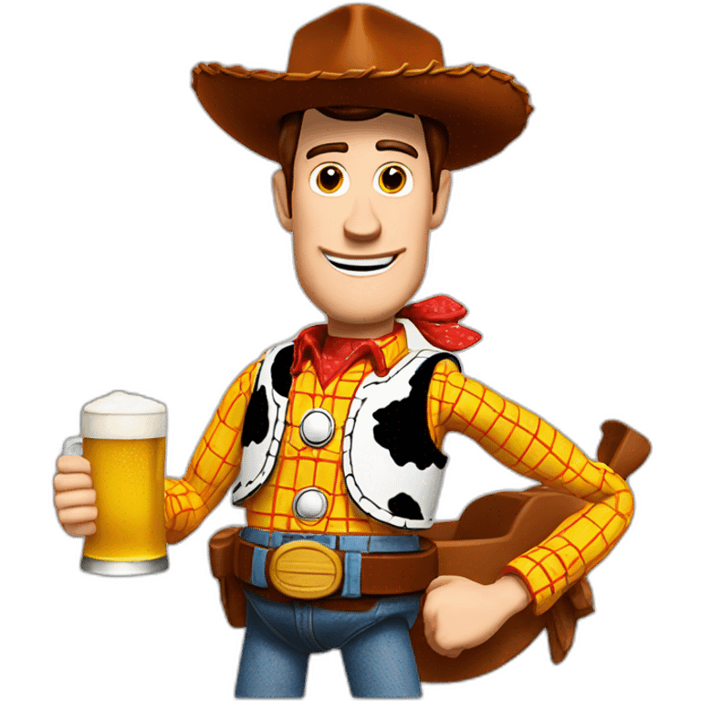 woody toy story holding a beer emoji