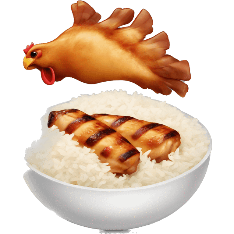 Chicken barbecue with rice emoji