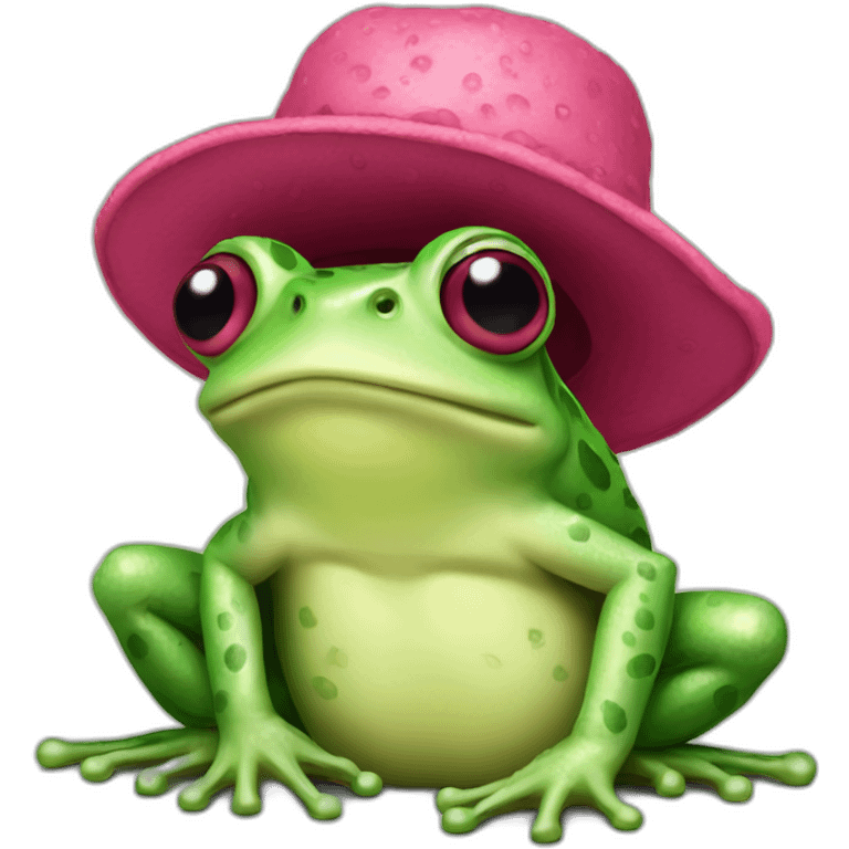 Raspberry hat frog emoji