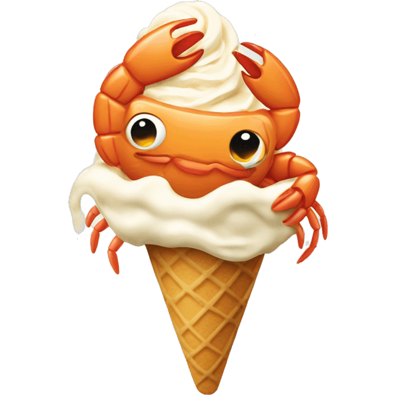 Prawn in ice cream emoji