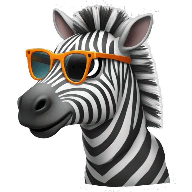 zebra wearing glasses making crypto trading emoji