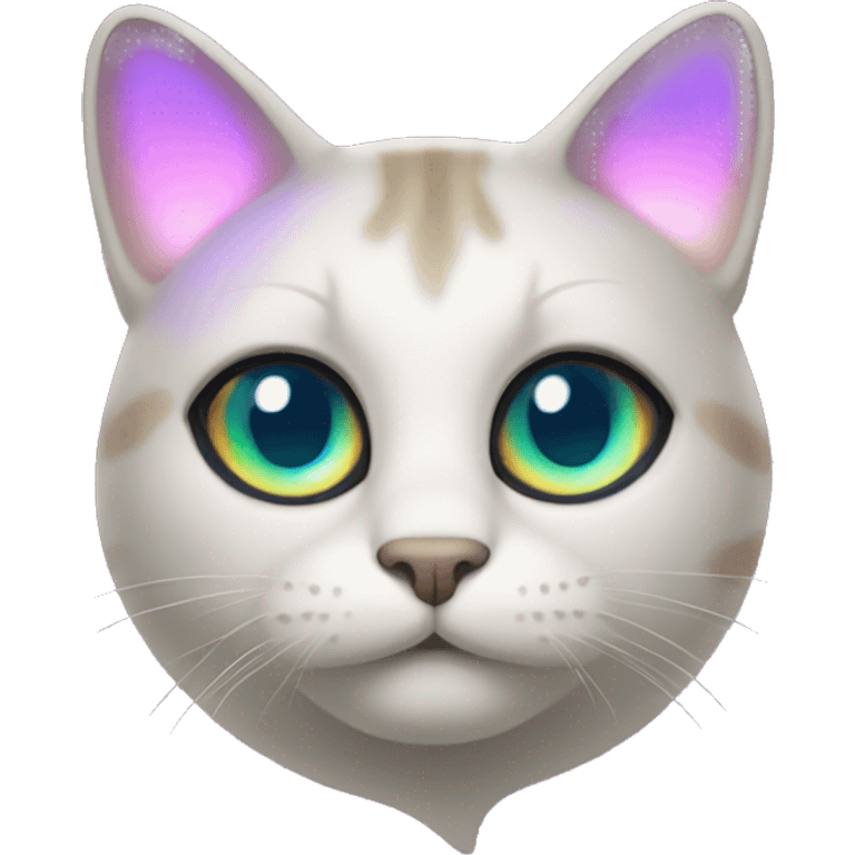 cat with glowing iridescent ears emoji