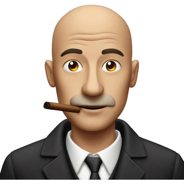 bald man smoking cigar emoji