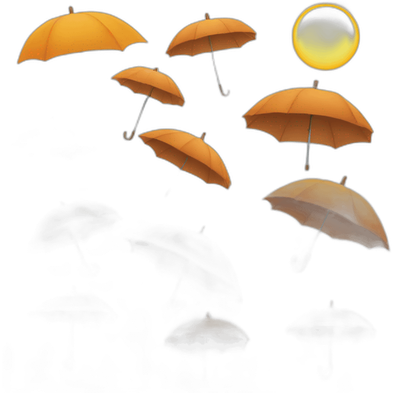 Autumn umbrella then sun then rain emoji