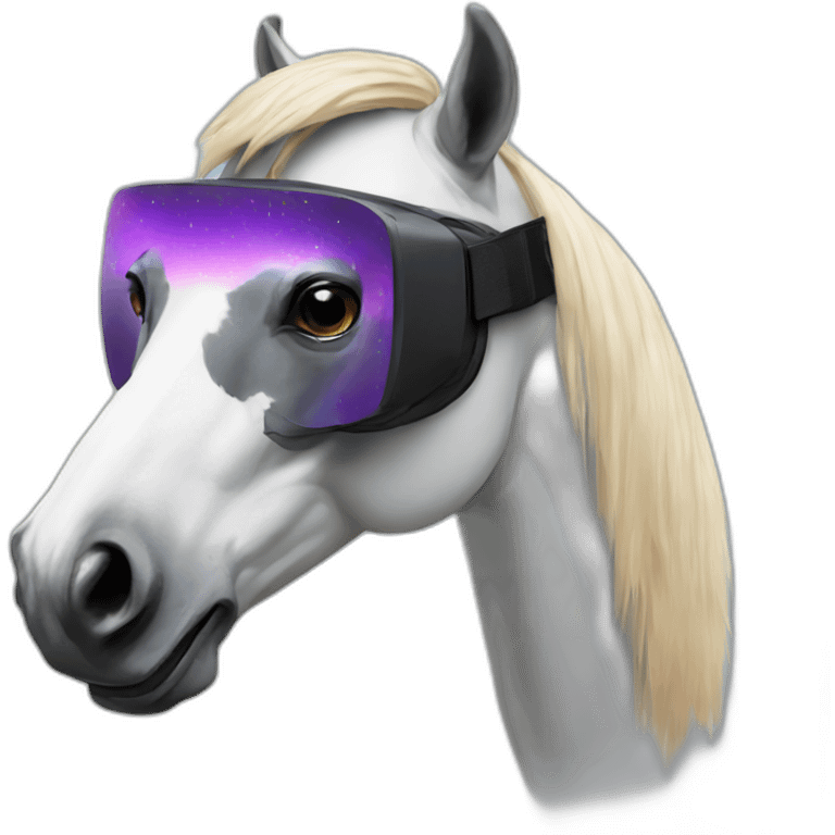 painted horse wearing VR headset emoji