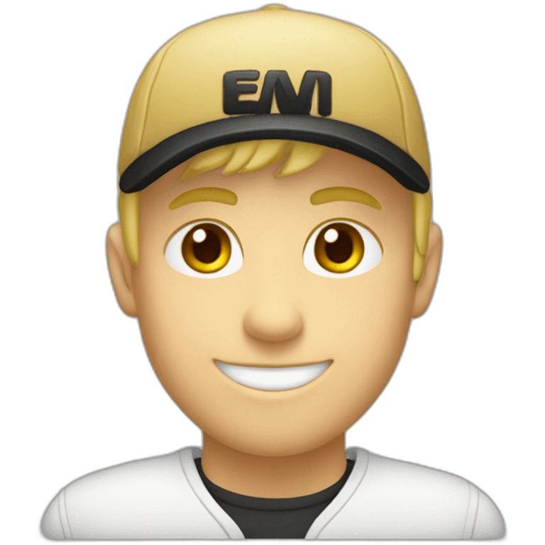 A blond guy with a black cap with “ratio.” Written on it emoji