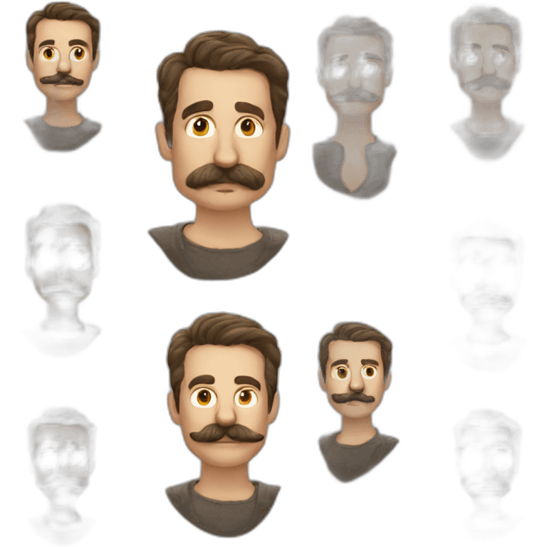 Homme moustache levant le bras emoji