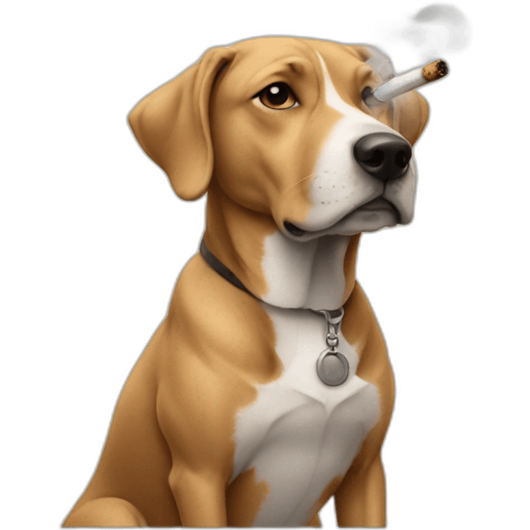 smoking dog emoji